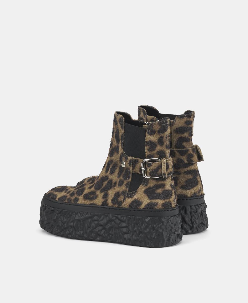 Agl Stivaletto animalier con platform Stampa leopard Magma Biker Pezzi Unici
