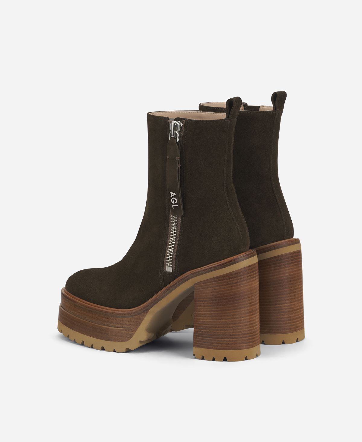 Agl Stivaletto con zip e plateau Brown Tora Offerte