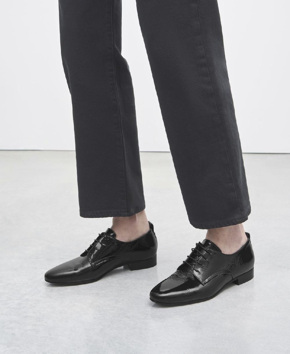 Agl Stringata in vernice Nero Costanza Derby Moda