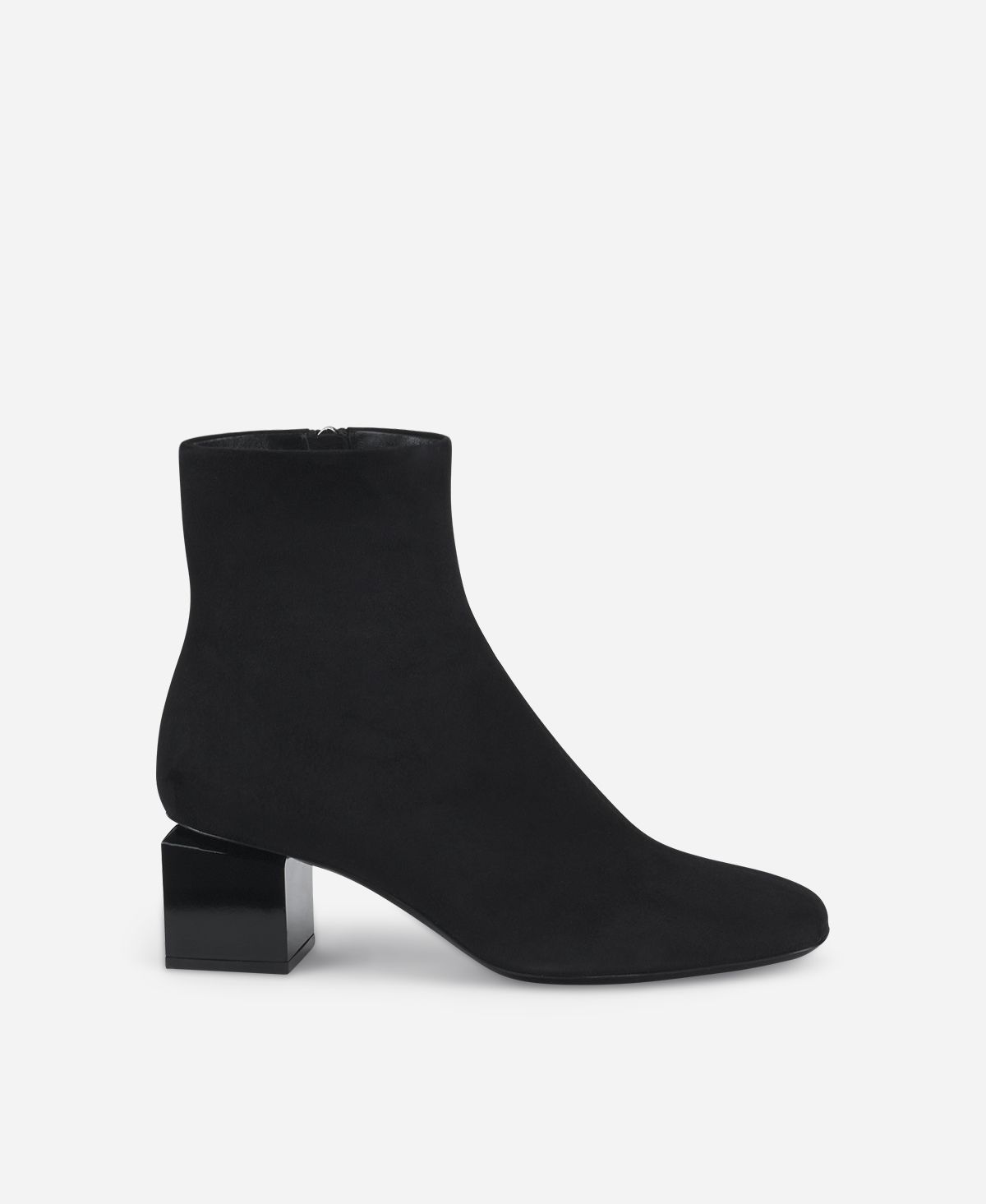 Agl Stivaletto in velour con tacco cubico Nero Angie Pure