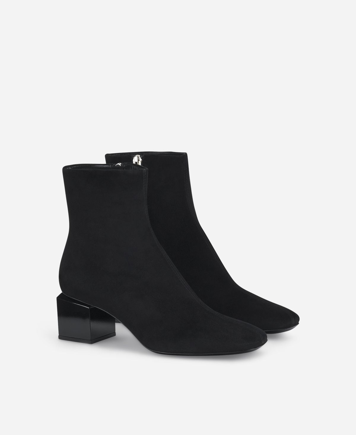 Agl Stivaletto in velour con tacco cubico Nero Angie Pure Acquista Ora