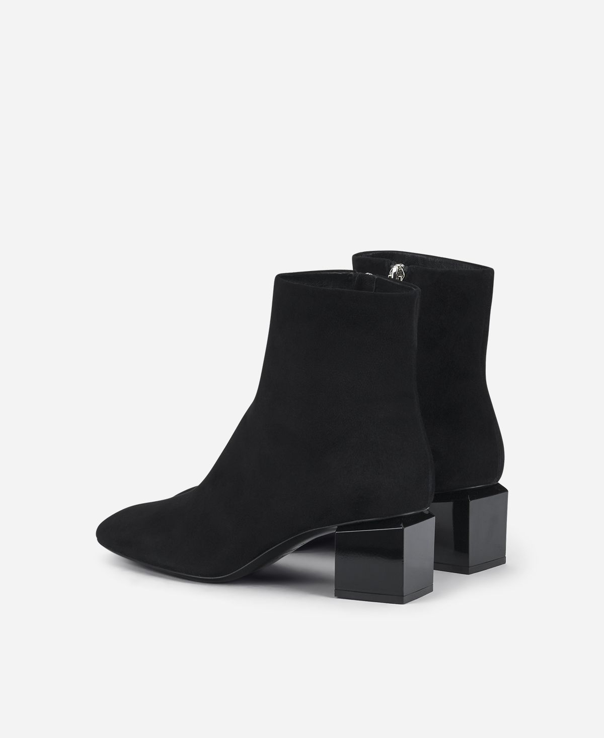 Agl Stivaletto in velour con tacco cubico Nero Angie Pure Acquista Ora