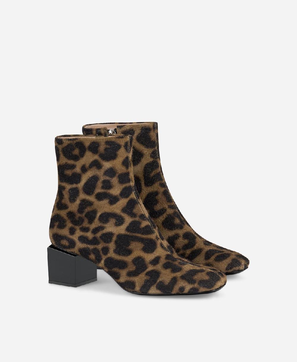 Agl Stivaletto animalier con tacco cubico Stampa leopard Angie Pure Consegna Veloce