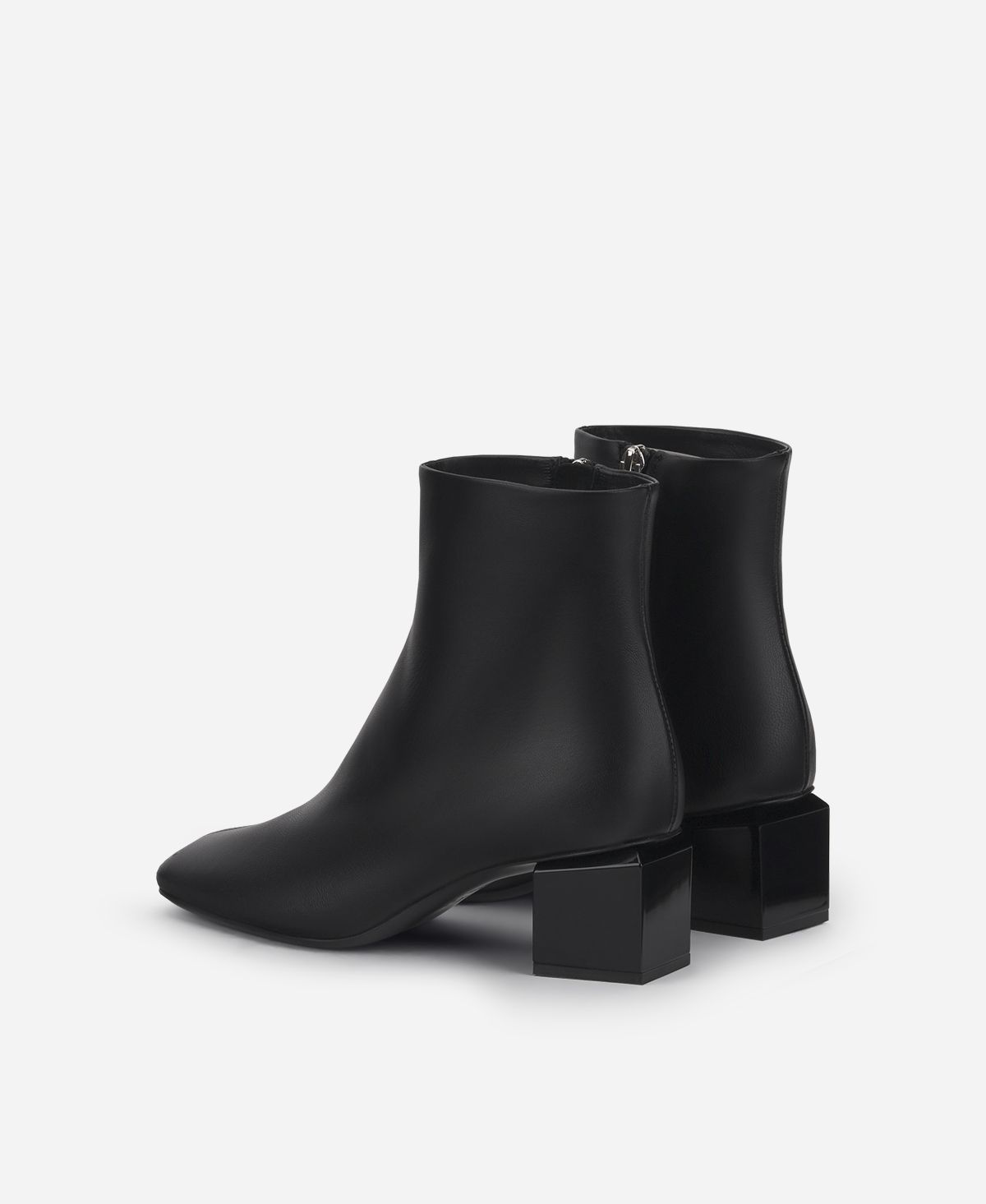 Agl Stivaletto in pelle con tacco cubico Nero Angie Pure Promozione Limitata