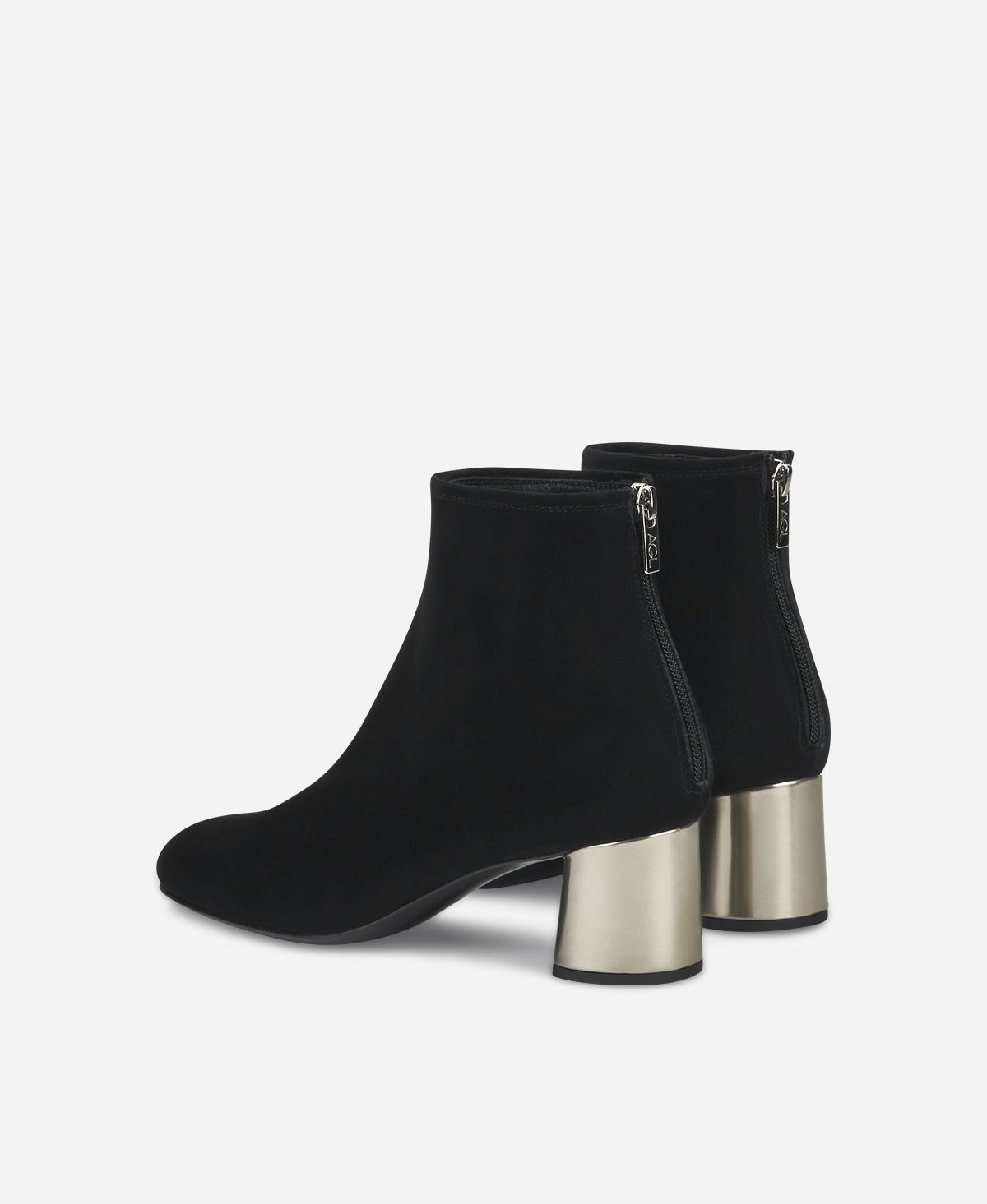 Agl Stivaletto in velour con tacco Nero Veta Precious Fino Al -60%