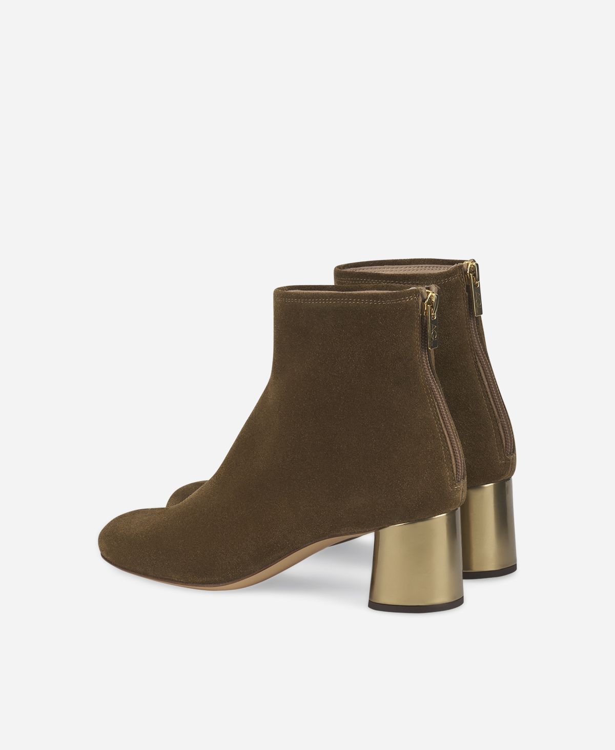 Agl Stivaletto in velour con tacco Verde Veta Precious Shopping Online