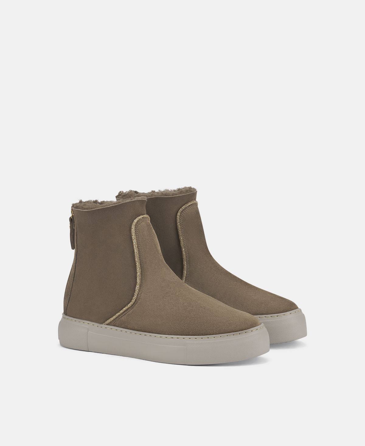 Agl Sneaker in velour con strass Tortora Meghan Warm Strass Offerte