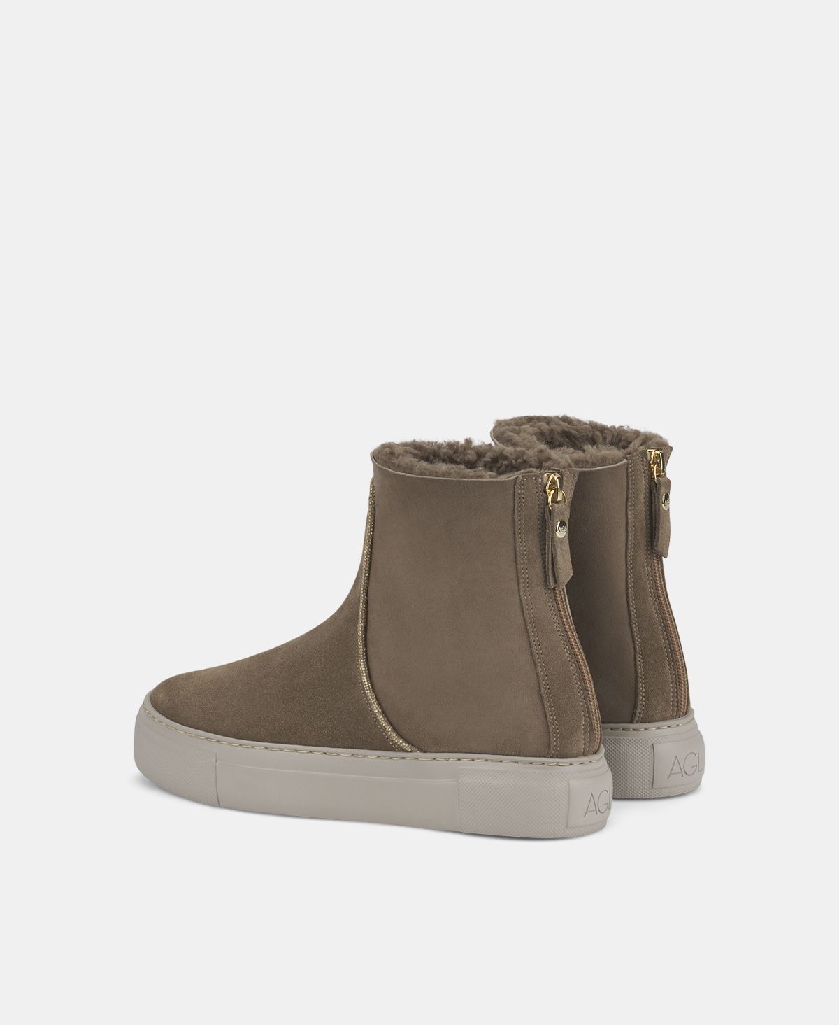 Agl Sneaker in velour con strass Tortora Meghan Warm Strass Offerte