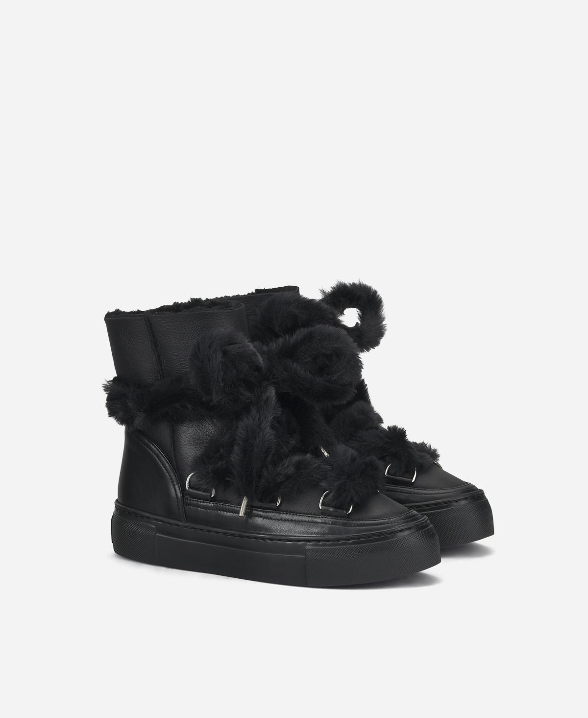 Agl Sneaker stivaletto con pelliccia Nero Kate Vendita Calda