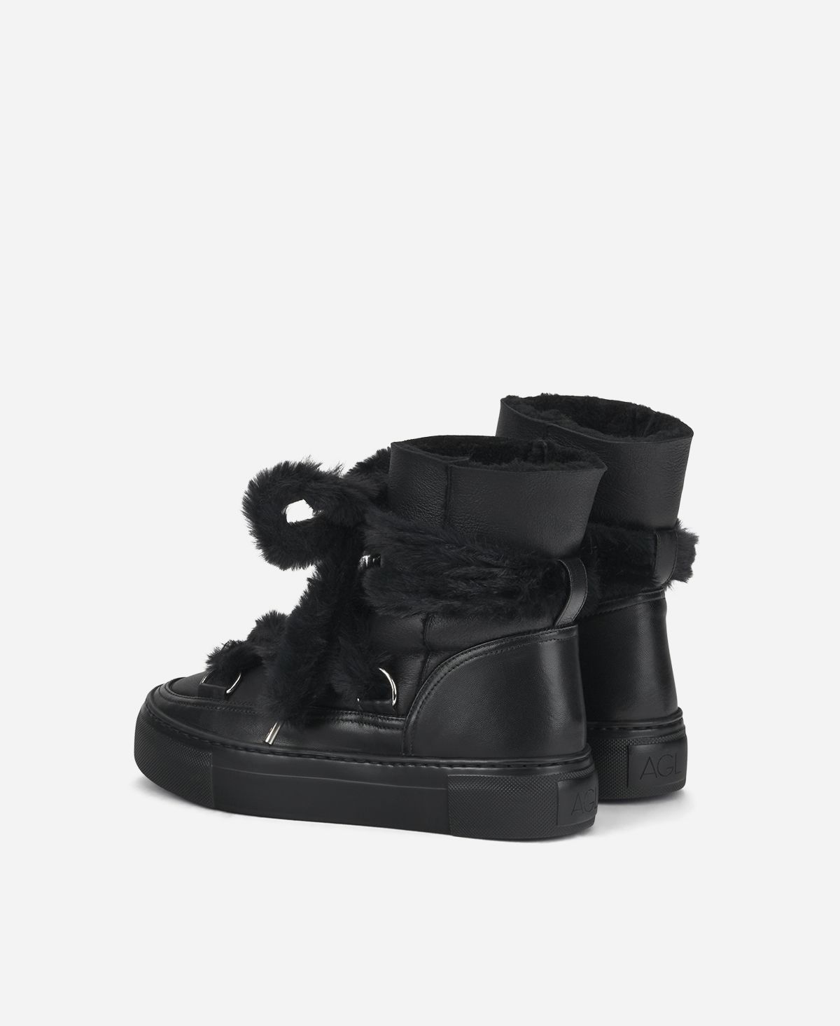 Agl Sneaker stivaletto con pelliccia Nero Kate Vendita Calda