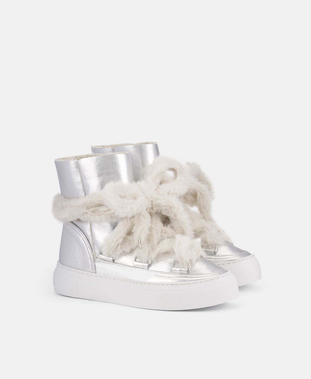 Agl Sneaker stivaletto con pelliccia Argento Kate Vendita Economica
