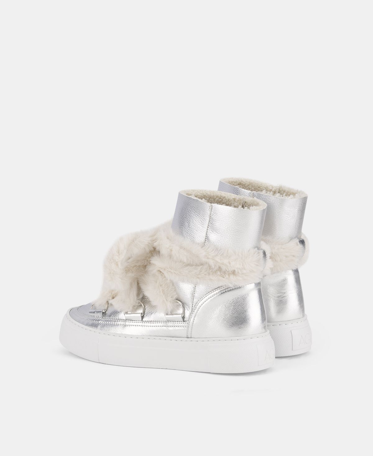 Agl Sneaker stivaletto con pelliccia Argento Kate Vendita Economica