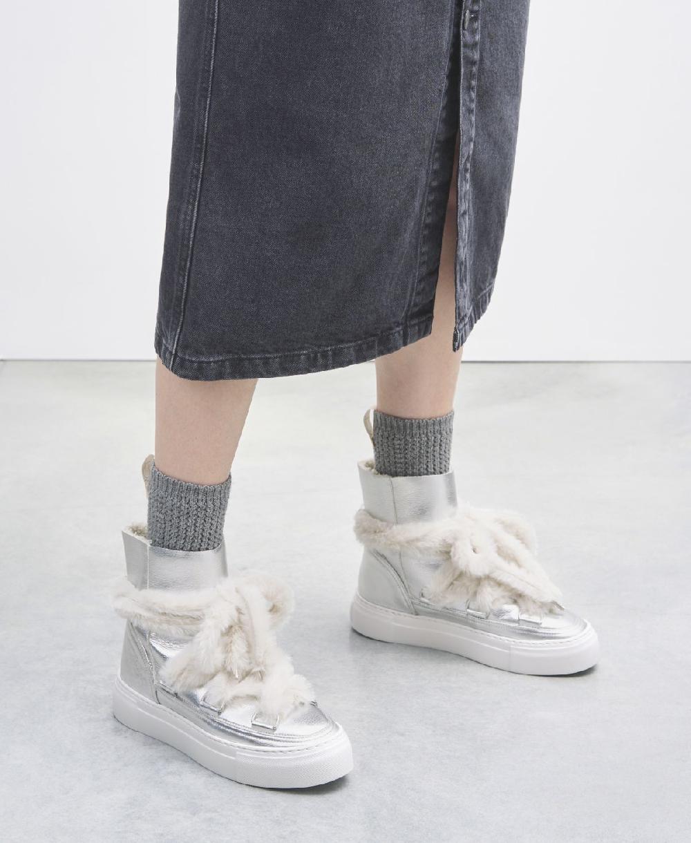 Agl Sneaker stivaletto con pelliccia Argento Kate Vendita Economica