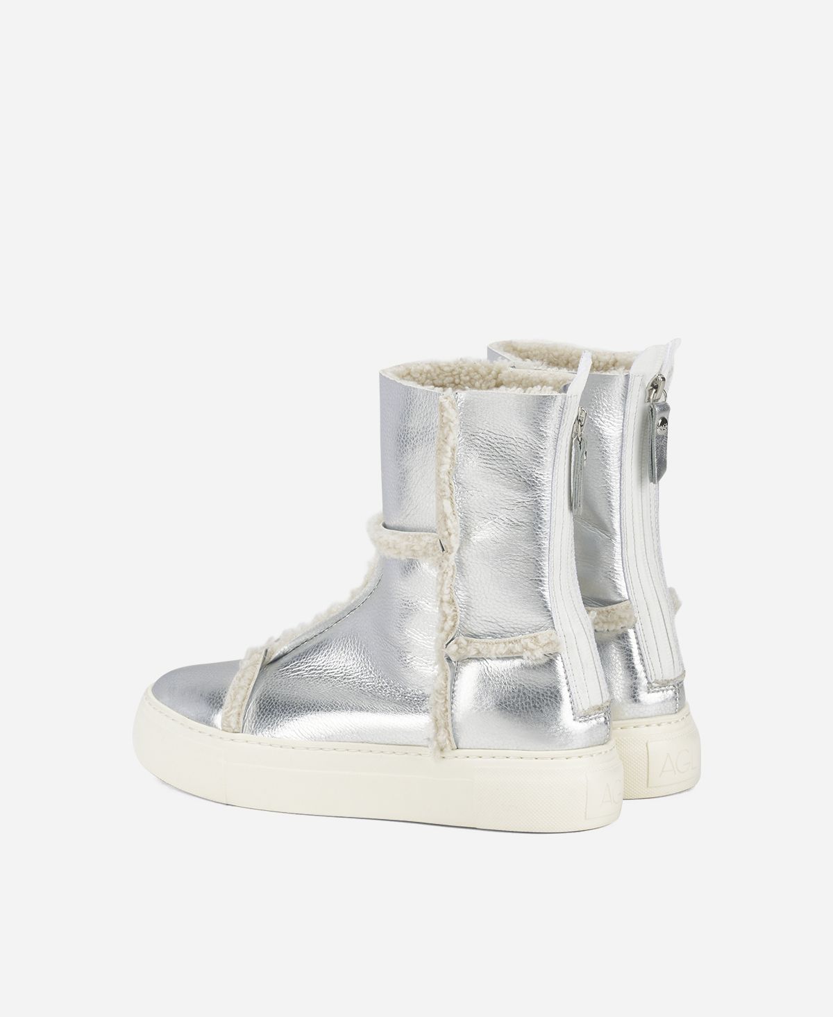 Agl Sneaker in eco montone Argento Rosy Saldi Di Fabbrica