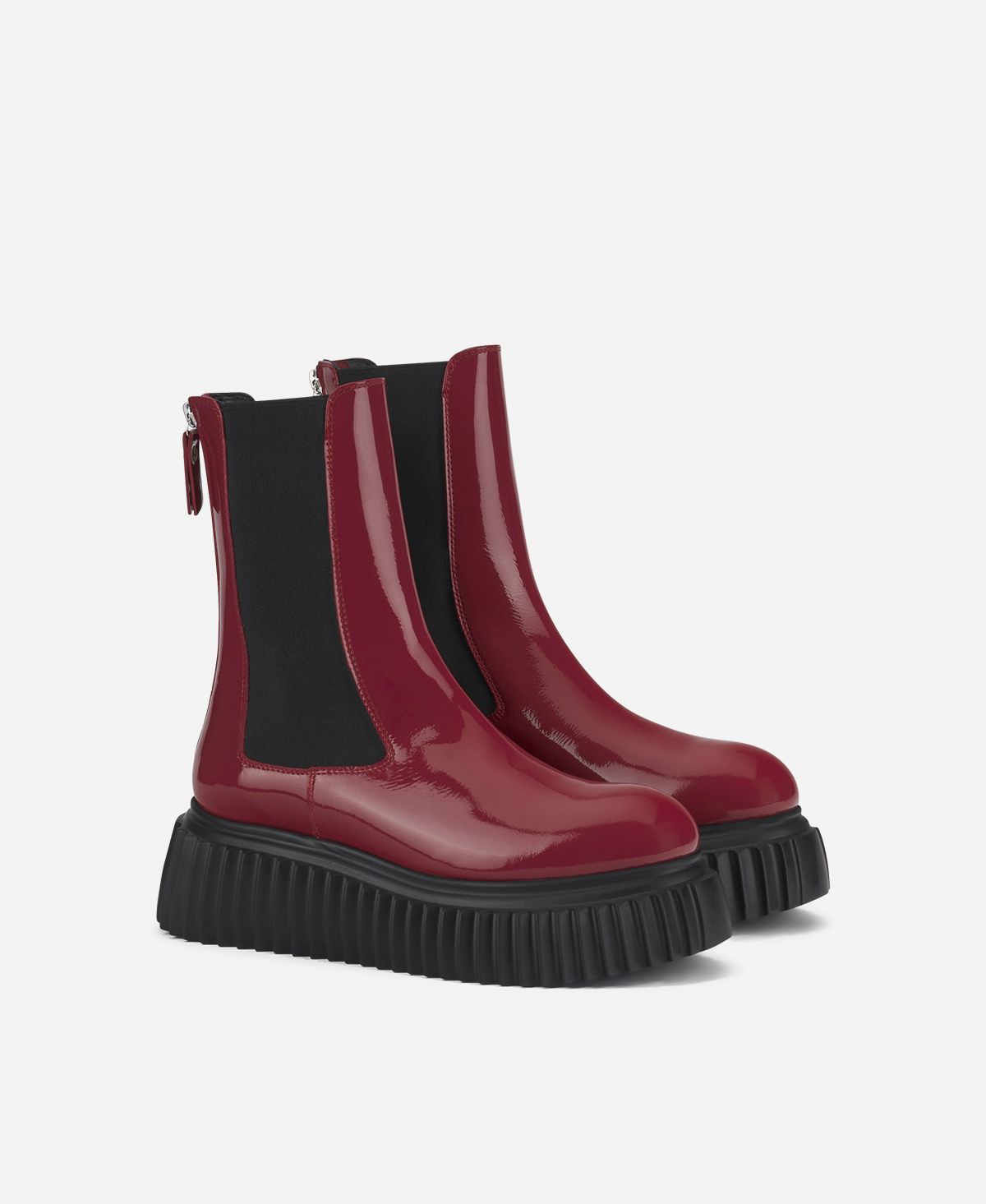 Agl Stivaletto con elastici laterali Rosso Vladimira In Linea