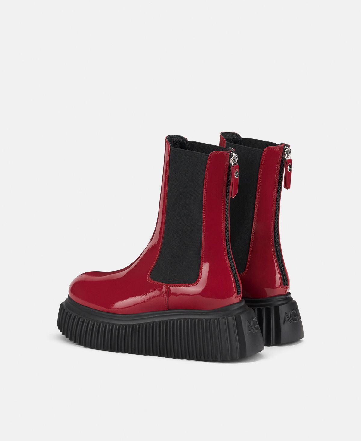 Agl Stivaletto con elastici laterali Rosso Vladimira In Linea