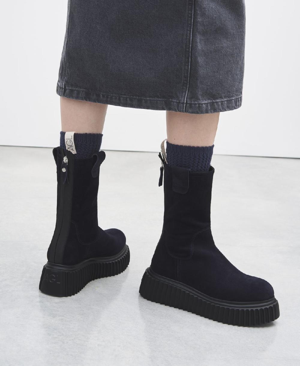 Agl Stivale in velour waterproof Blu Milagros Vendita