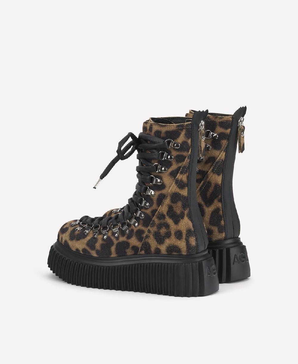 Agl Biker in pelle Stampa leopard Dromo Promozione