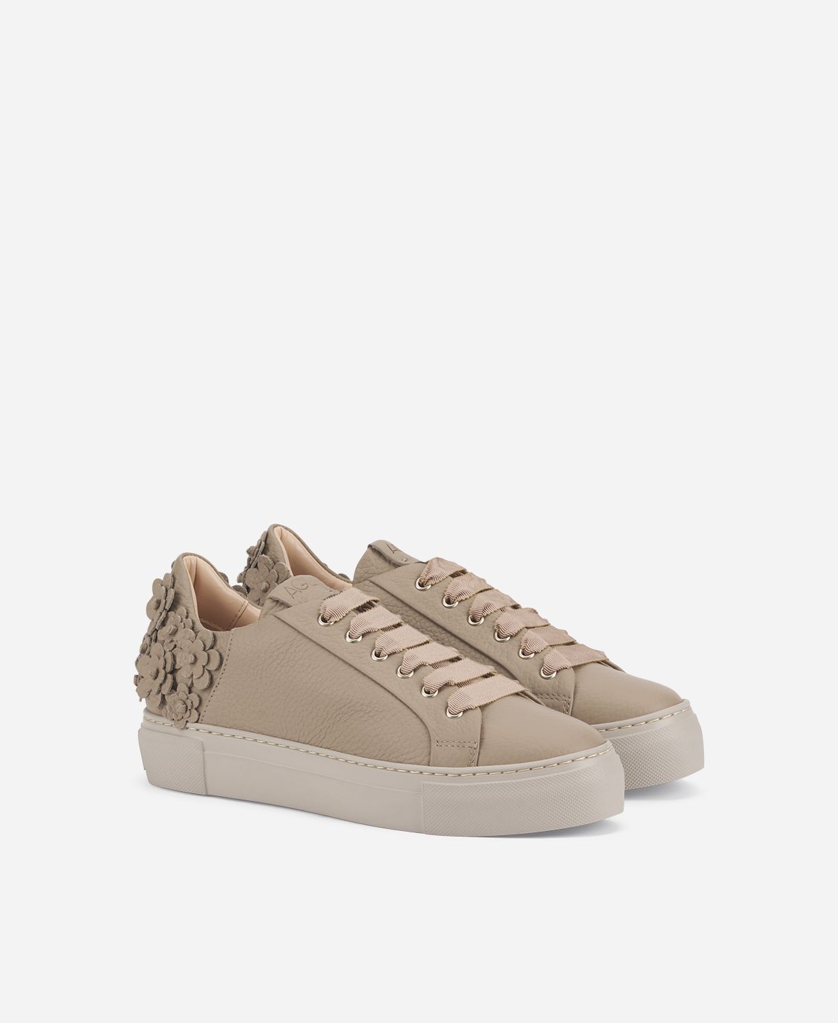 Agl Sneaker con fiori Tortora Eugenia Sottocosto