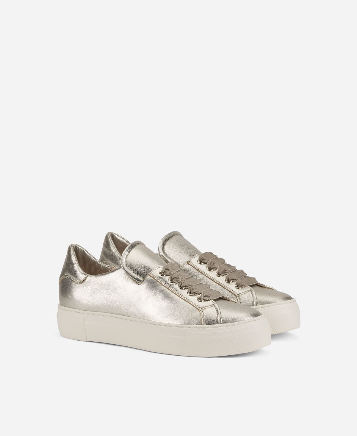 Agl Sneaker in pelle metal Platino EDDA Offerta