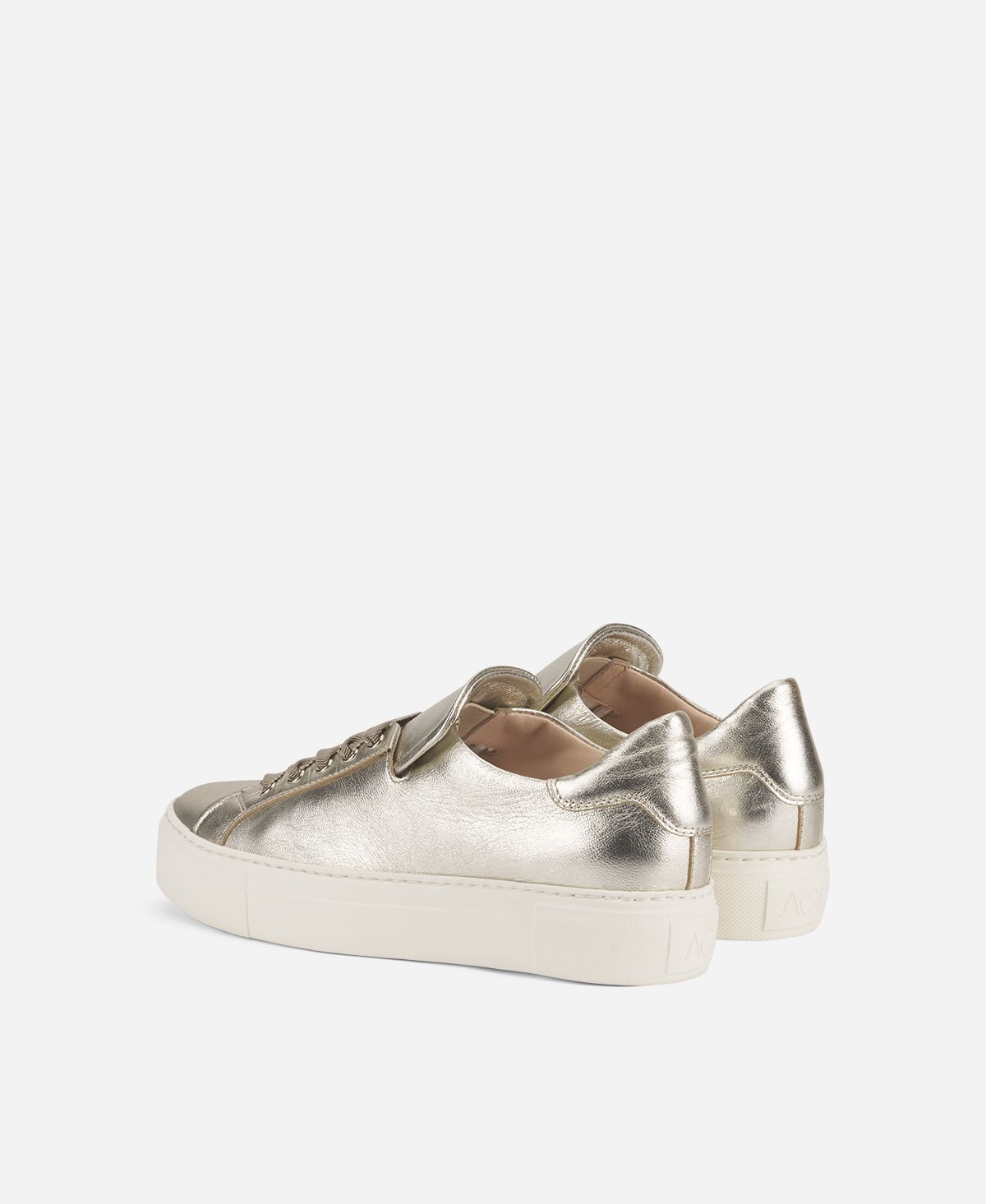 Agl Sneaker in pelle metal Platino EDDA Offerta