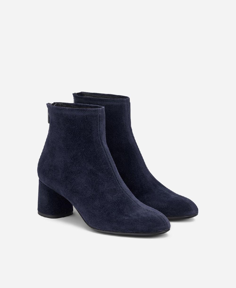 Agl Stivaletto in velour con tacco Blu Olga Negozio