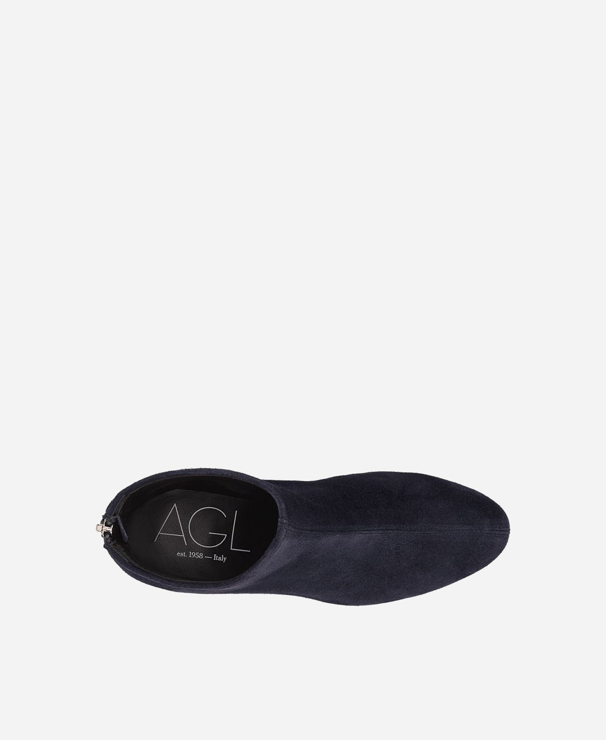 Agl Stivaletto in velour con tacco Blu Olga Negozio