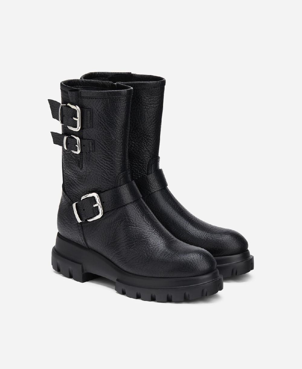 Agl Anfibio in pelle Nero CHUNKY BIKER Qualità Garantita