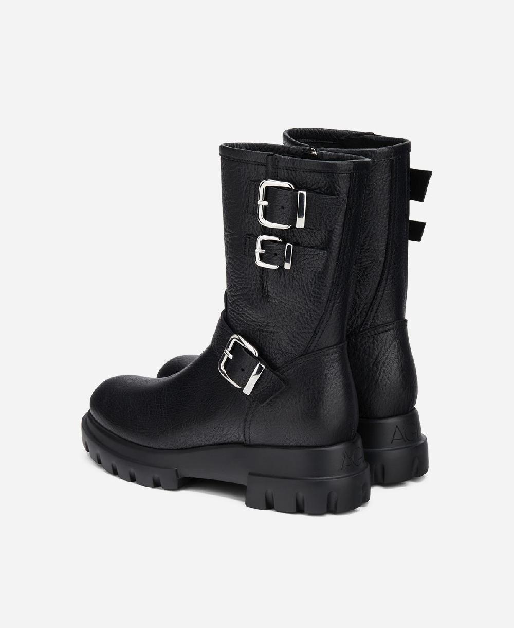 Agl Anfibio in pelle Nero CHUNKY BIKER Qualità Garantita