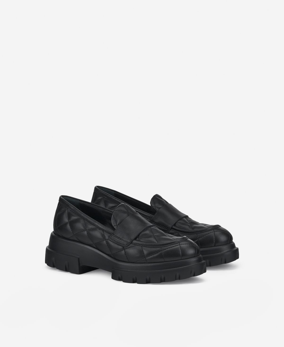 Agl Mocassino in pelle Nero Celeste Matelassé Acquista Ora