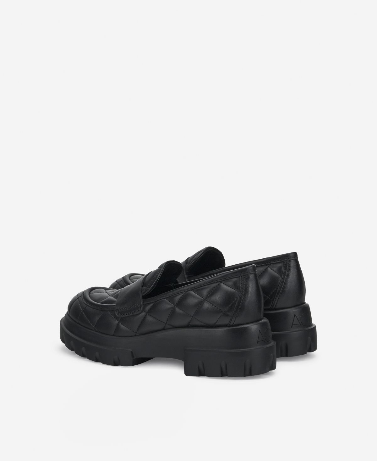 Agl Mocassino in pelle Nero Celeste Matelassé Acquista Ora