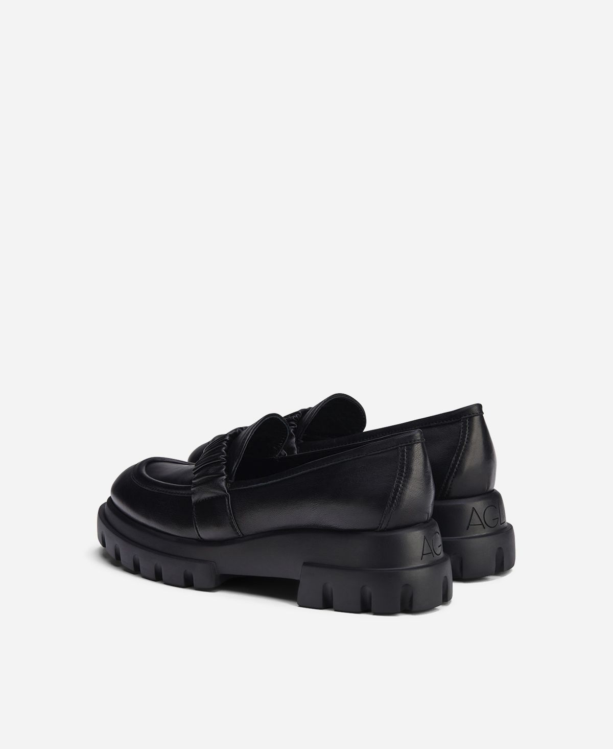 Agl Mocassino con rouche Nero CELESTE Consegna Veloce