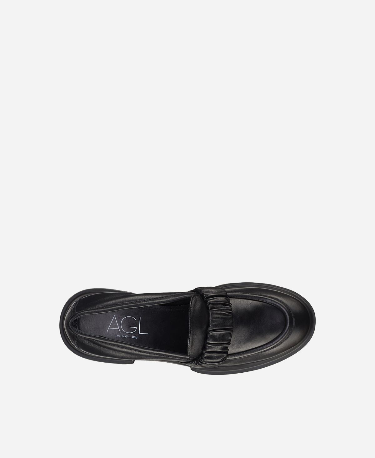 Agl Mocassino con rouche Nero CELESTE Consegna Veloce