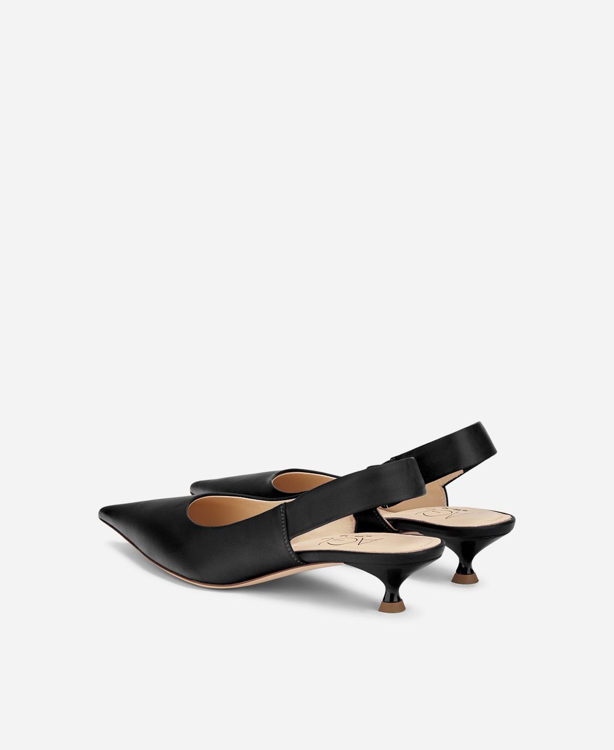 Agl Sling-back in pelle Nero Lenor Sling In Vendita