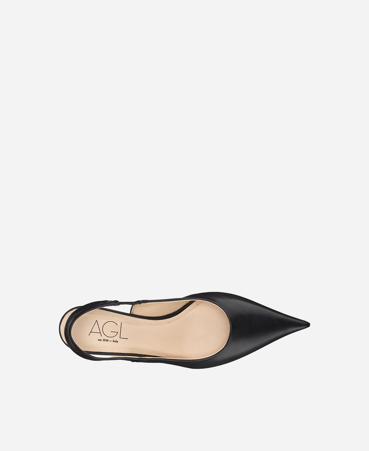 Agl Sling-back in pelle Nero Lenor Sling In Vendita