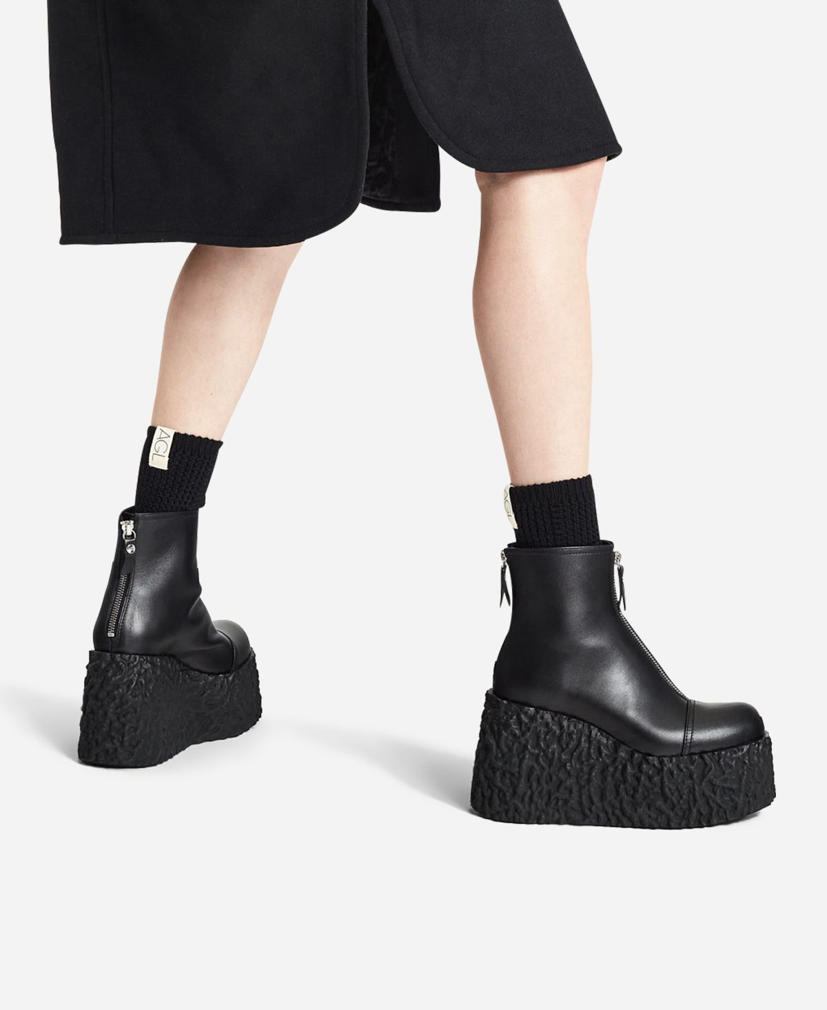 Agl Stivale in nappa stretch Nero LAVA Vendita Calda