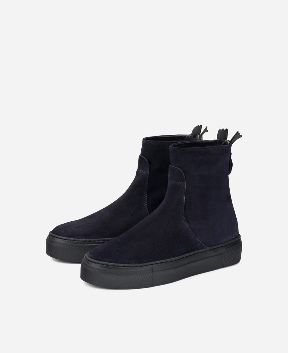 Agl Stivaletto sneaker in velour Blu MEGHAN BOOTIE Nuova