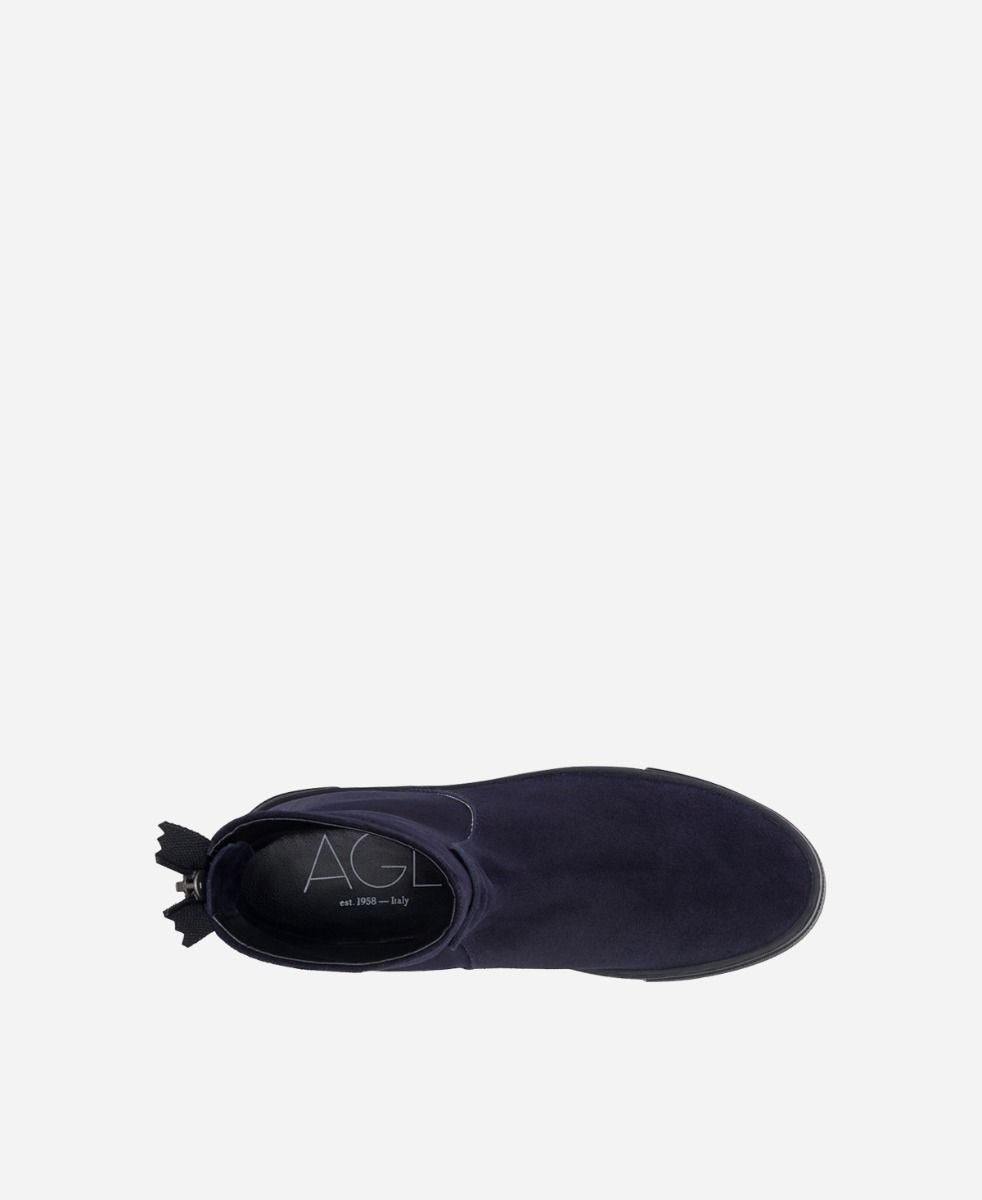 Agl Stivaletto sneaker in velour Blu MEGHAN BOOTIE Nuova