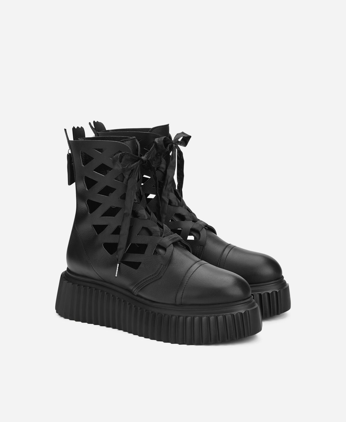Agl Stivaletto in pelle laserata Nero Viggy Promozione