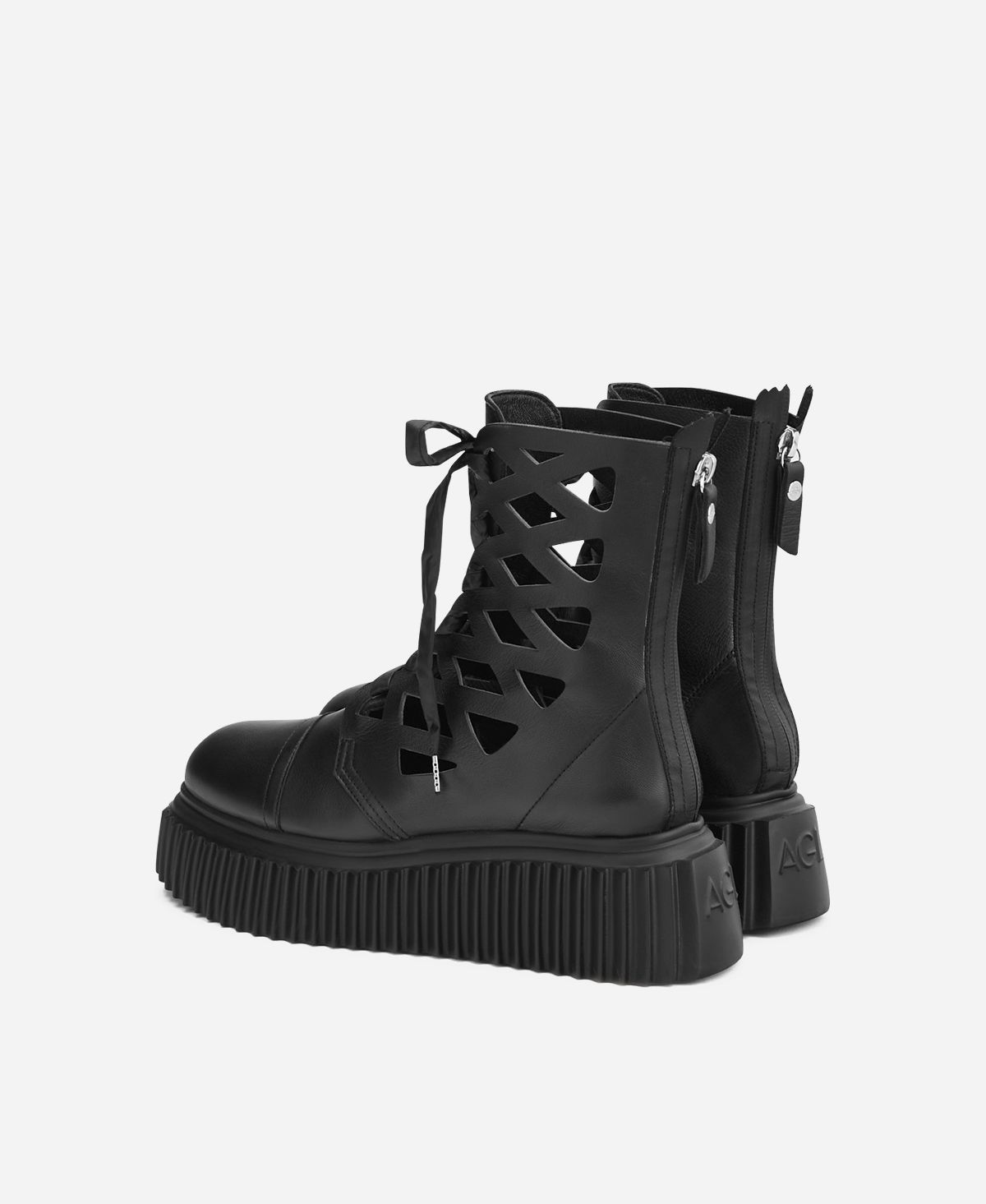 Agl Stivaletto in pelle laserata Nero Viggy Promozione