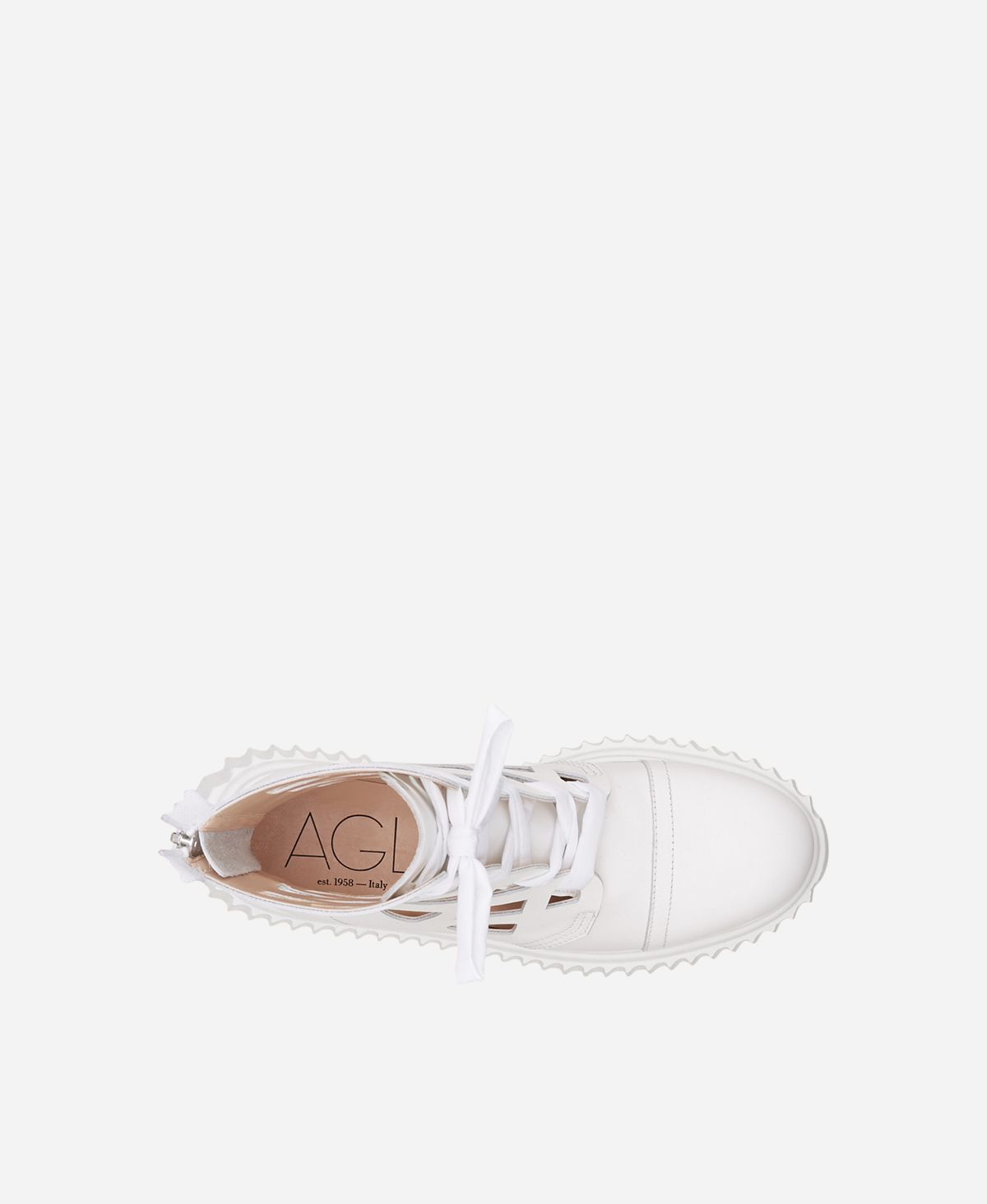 Agl Stivaletto in pelle laserata Bianco Viggy Spedizione Gratuita