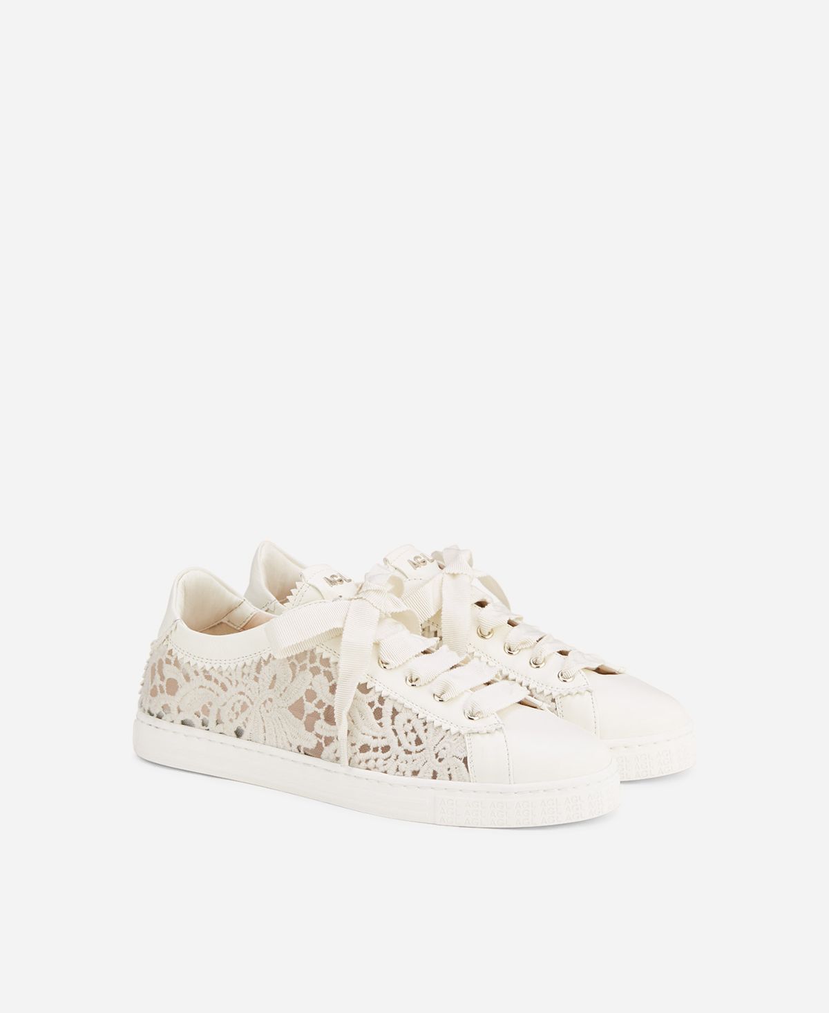 Agl Sneaker in pizzo Bianco Sade Fabric Sottocosto