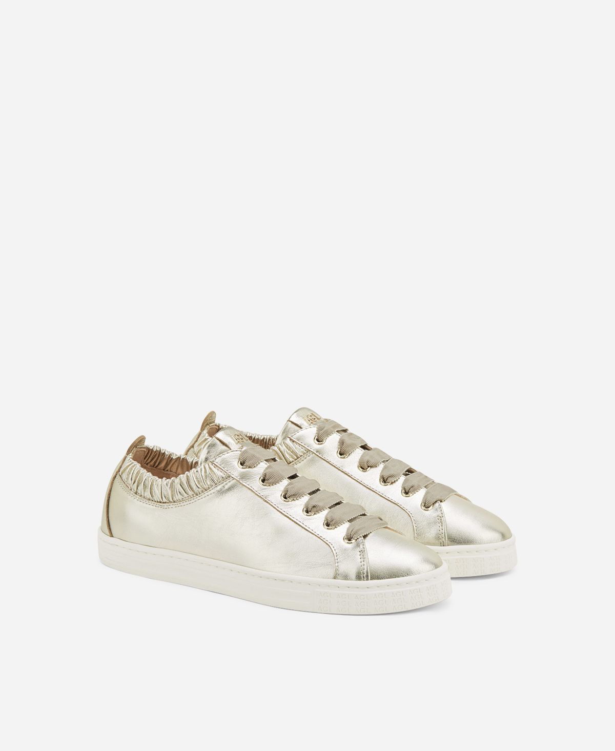 Agl Sneaker in pelle metallizzata Platino Suzie Convenienza