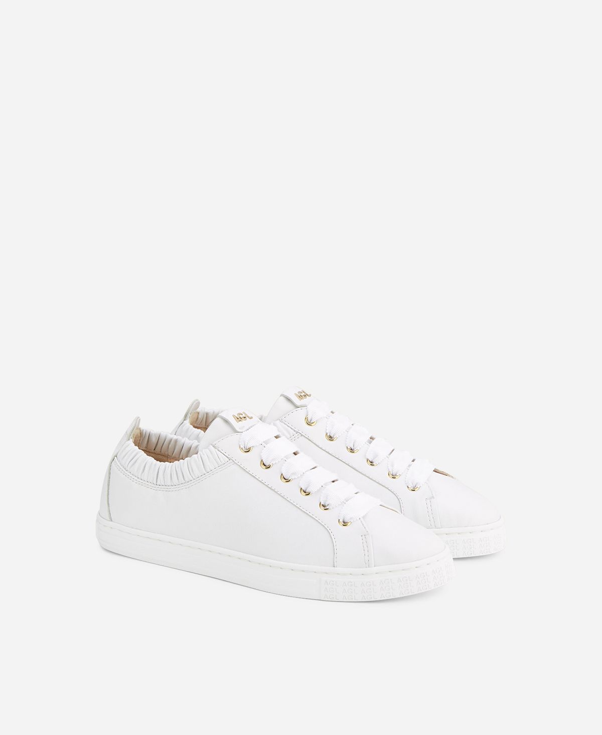 Agl Sneaker in pelle con elastico Bianco Suzie Presa