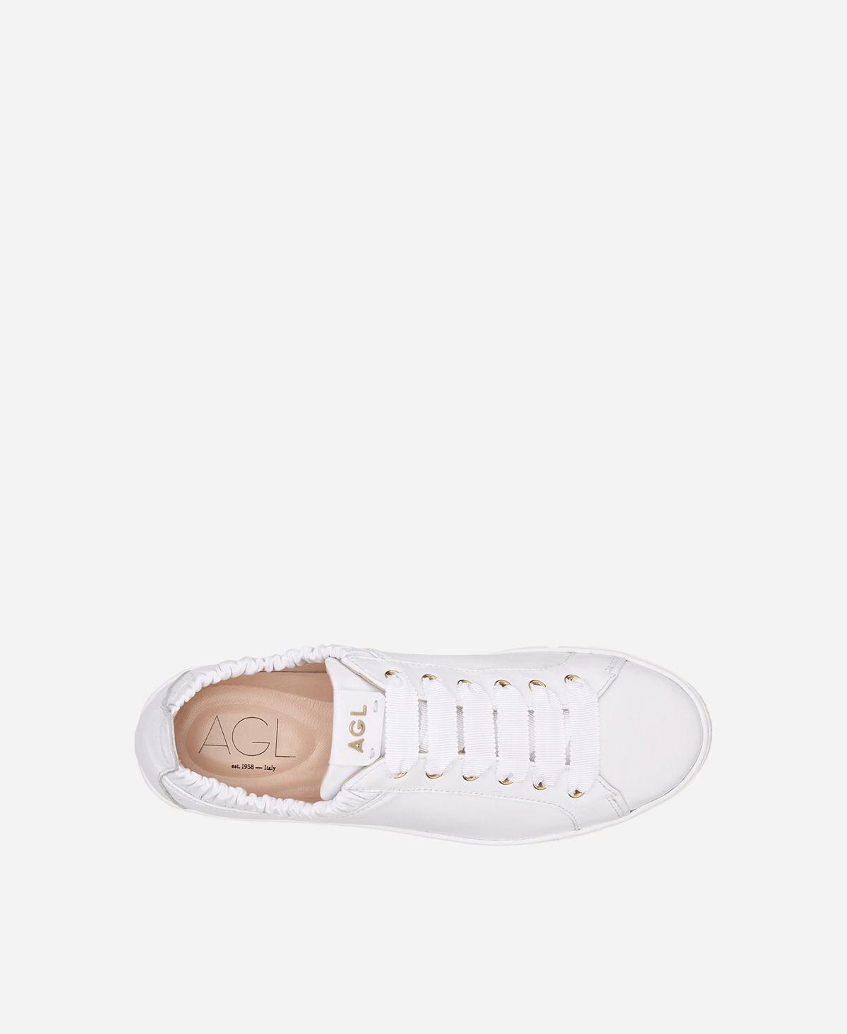 Agl Sneaker in pelle con elastico Bianco Suzie Presa