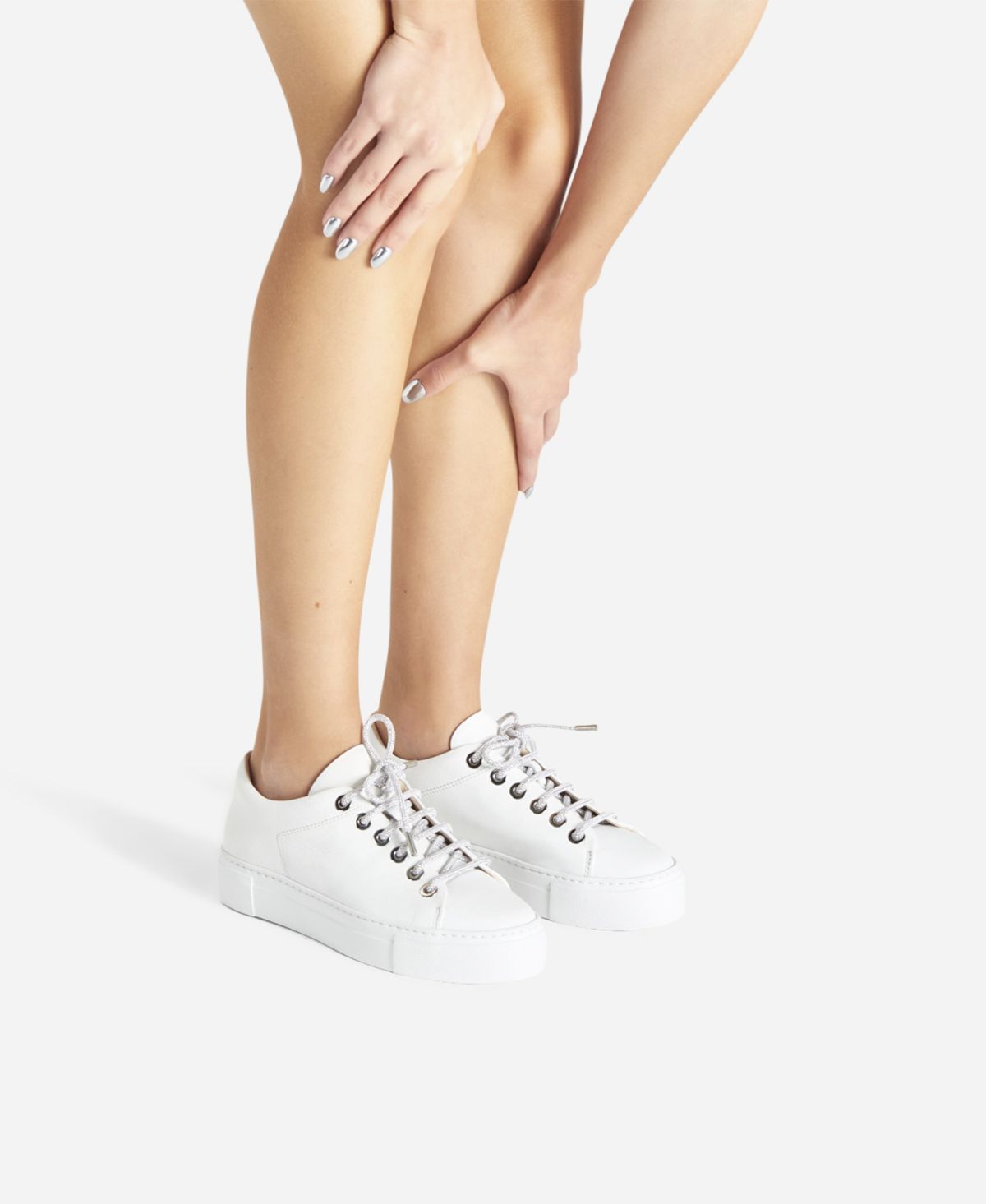 Agl Sneaker con lacci gioiello Bianco Crystal Outlet