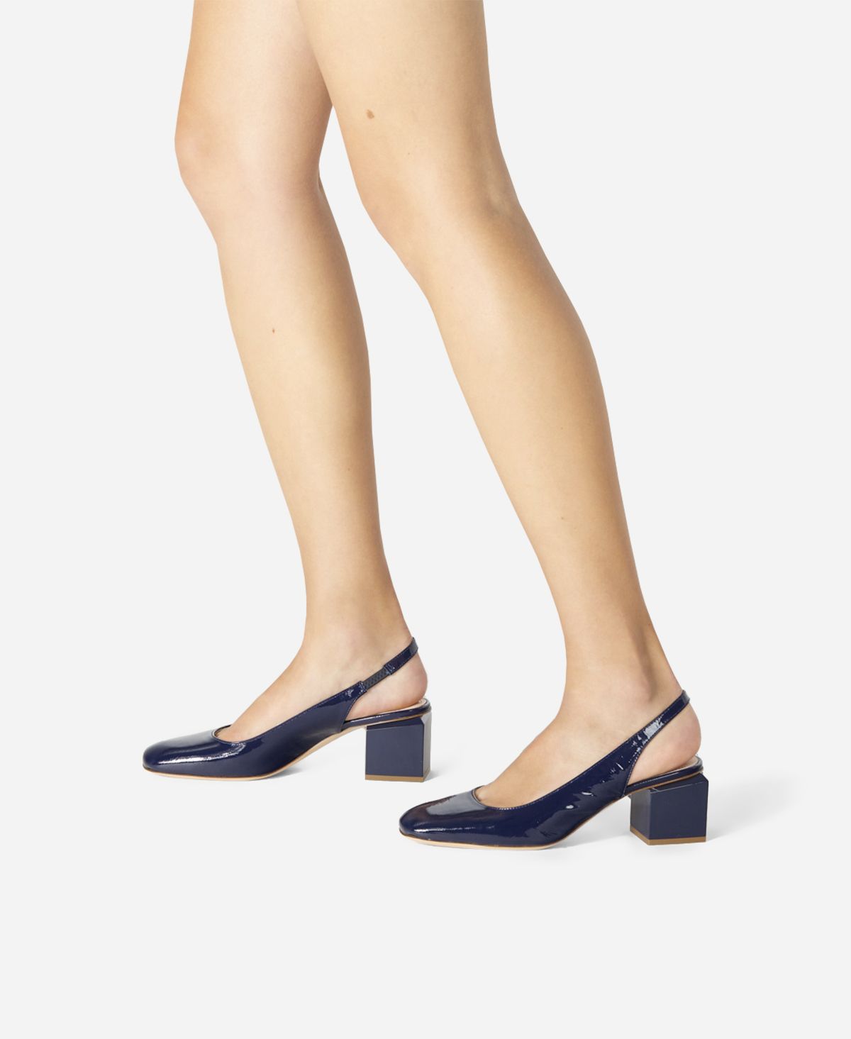 Agl Slig back con tacco a cubo Blu notte Angie Sling B Hotsell