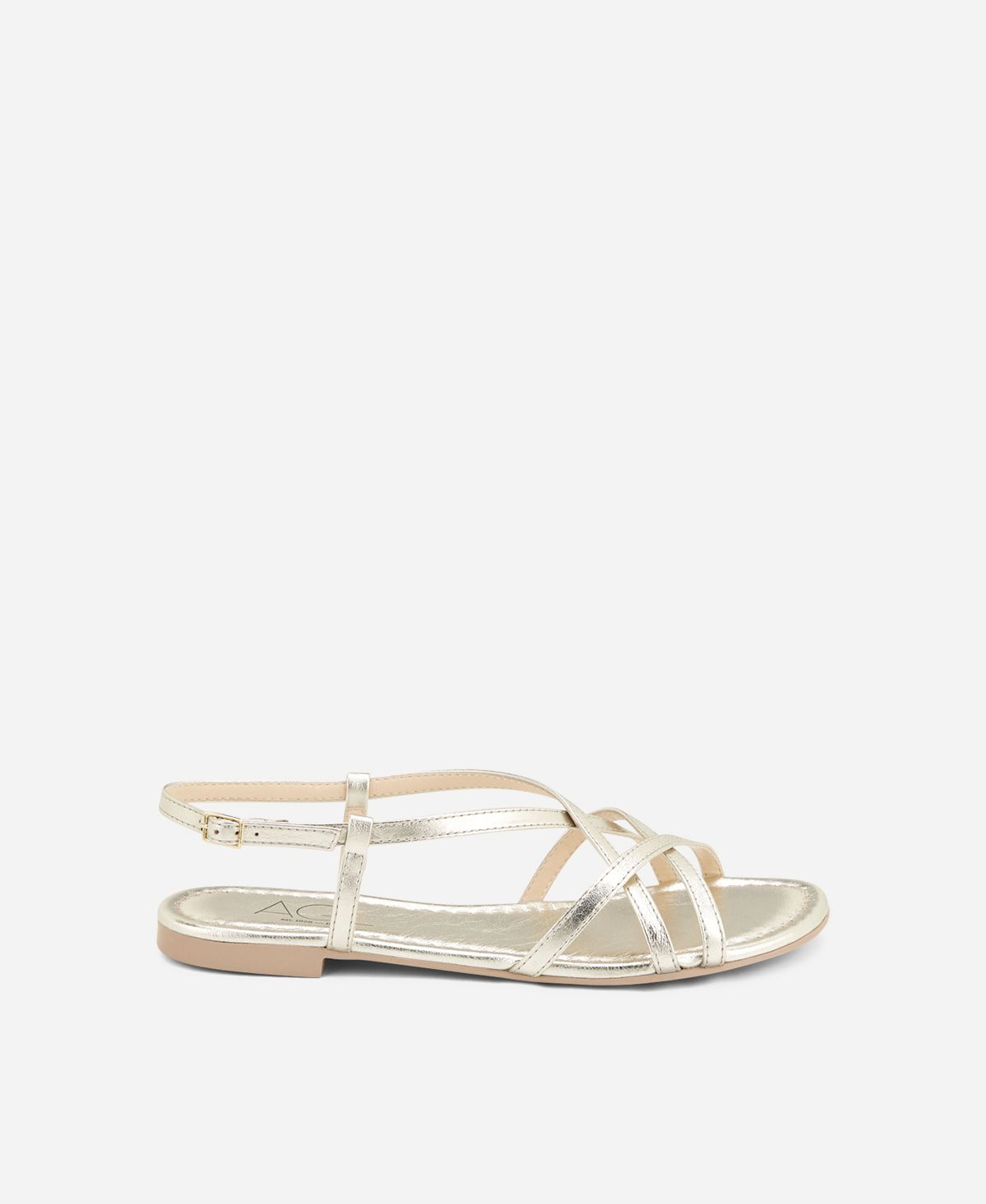 Agl Sandalo in pelle metal Platino Summer Straps