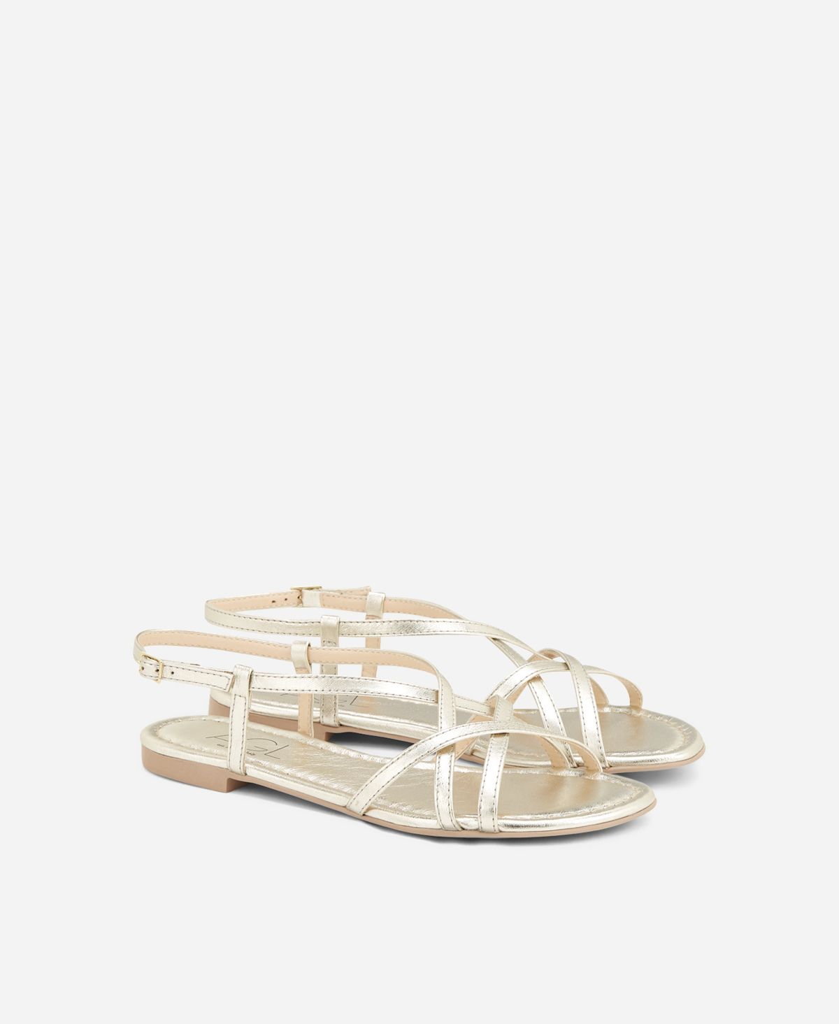 Agl Sandalo in pelle metal Platino Summer Straps In Saldo