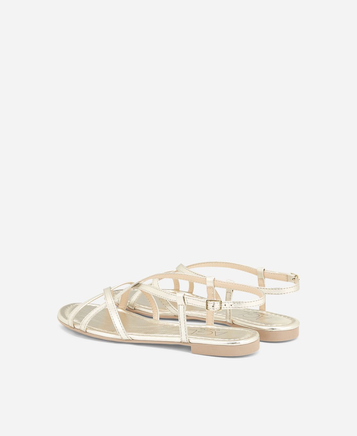 Agl Sandalo in pelle metal Platino Summer Straps In Saldo